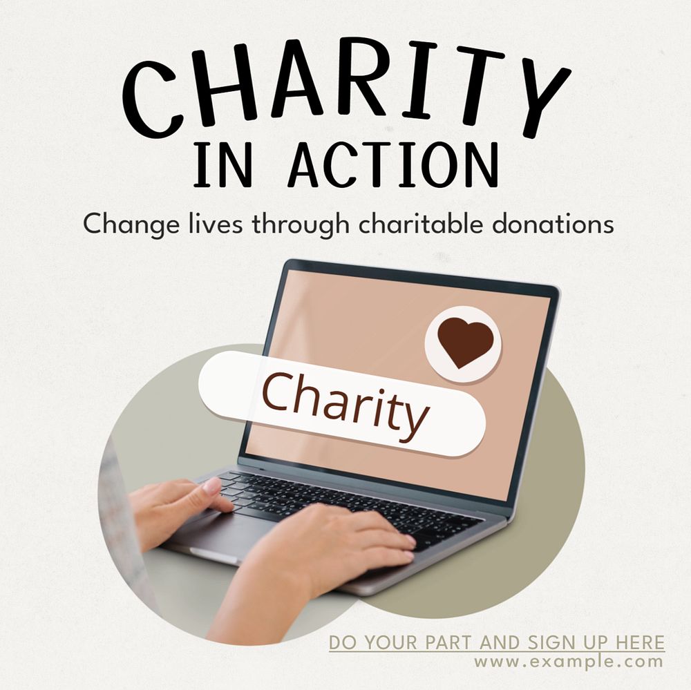 Christmas charity donation Instagram post template, editable text