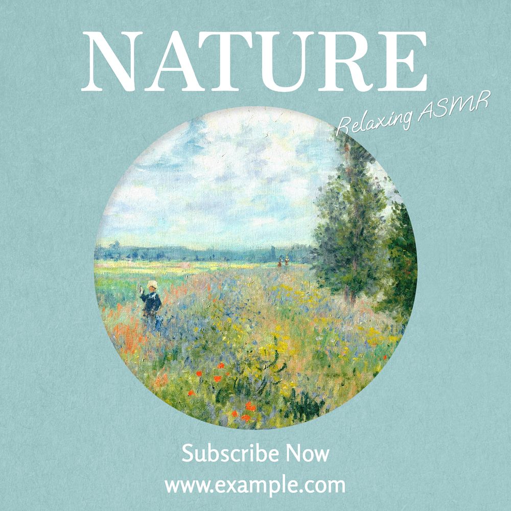 Nature Instagram post template, editable text