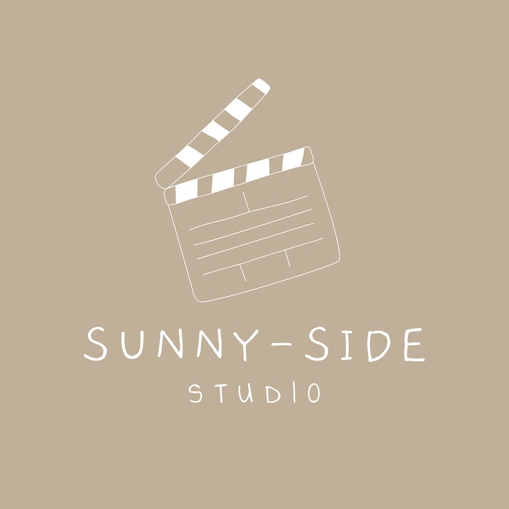 Sunny-side studio logo template, editable text