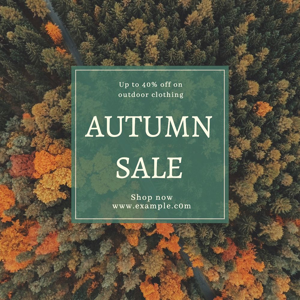 Autumn sale Instagram post template, editable text