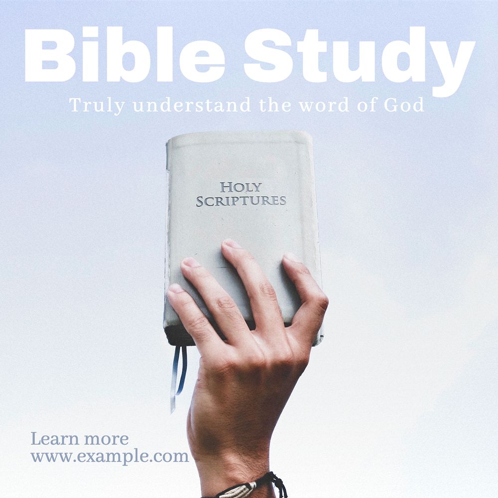 Bible study Instagram post template, editable text