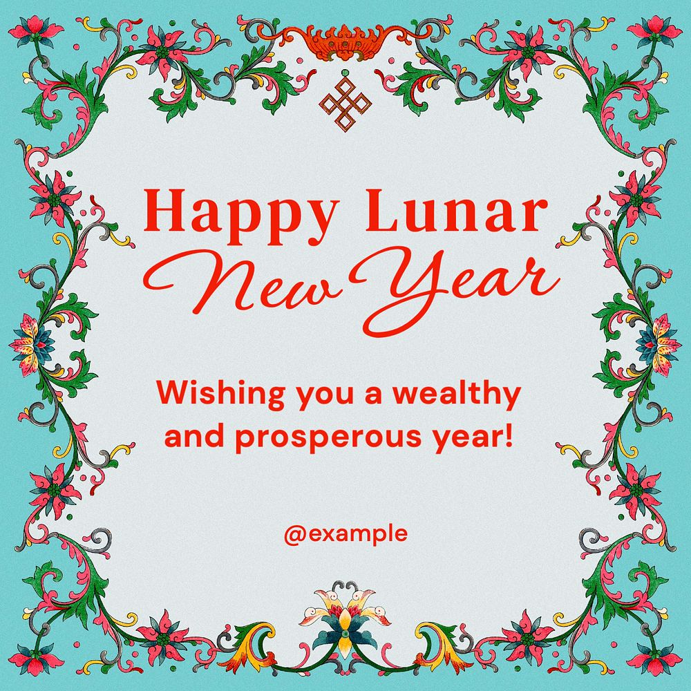 Lunar New Year Instagram post template, editable text