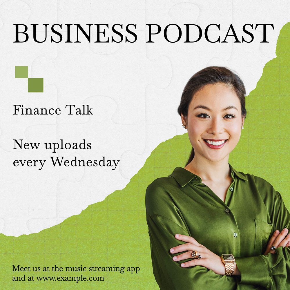 Business podcast Instagram post template, editable text