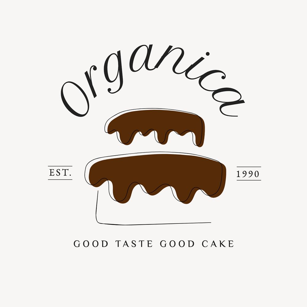 Cake shop logo template, editable text