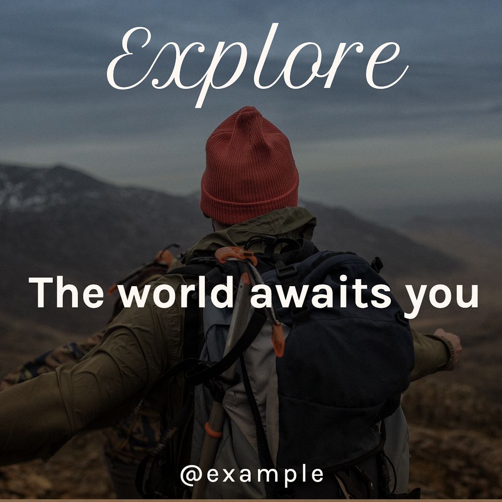 Explore Instagram post template, editable text