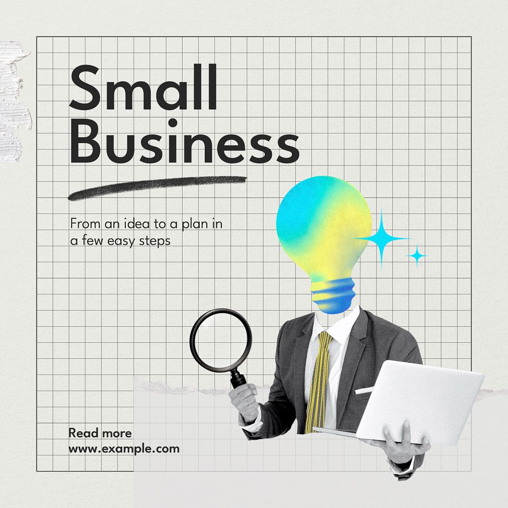Small business Instagram post template, editable text
