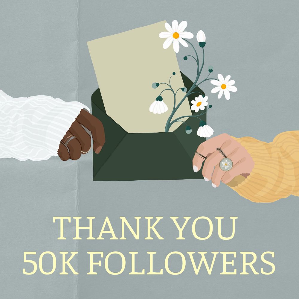 Thank you followers Instagram post template, editable text