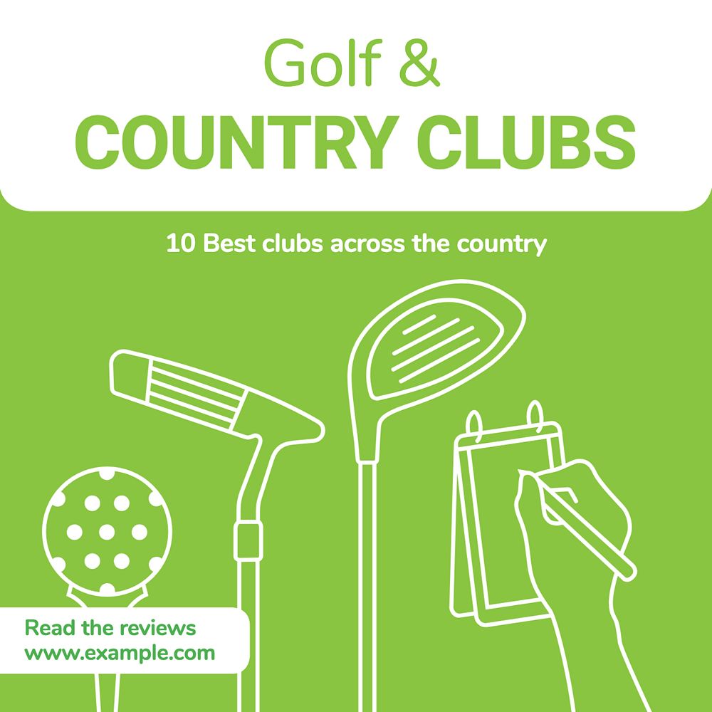 Golf & country club Instagram post template, editable text