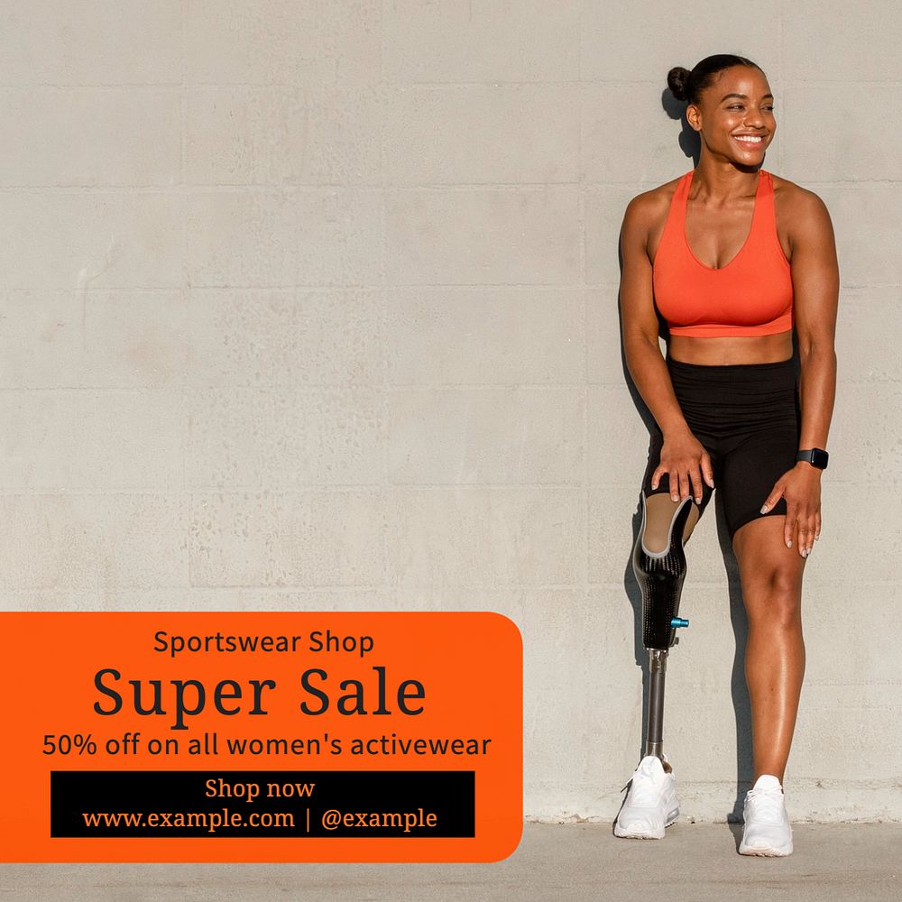 Super sale Instagram post template, editable text