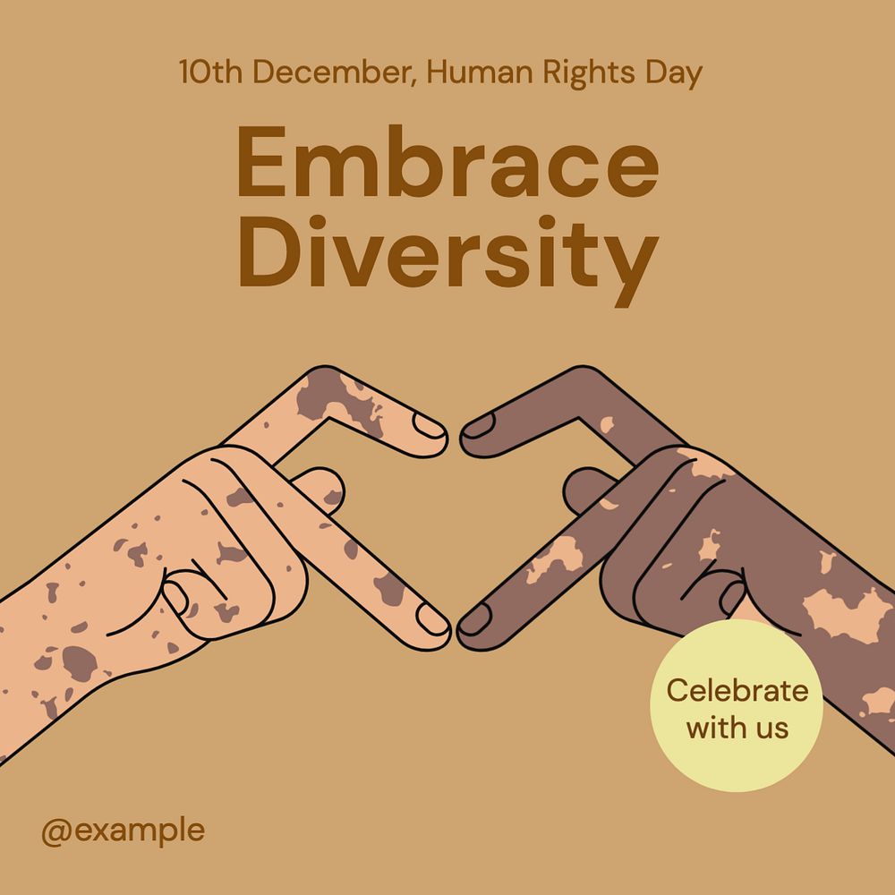 Embrace diversity Instagram post template, editable text