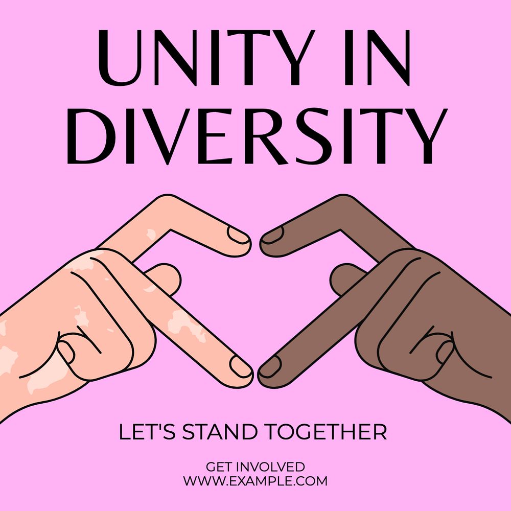 Unity in diversity Instagram post template, editable text