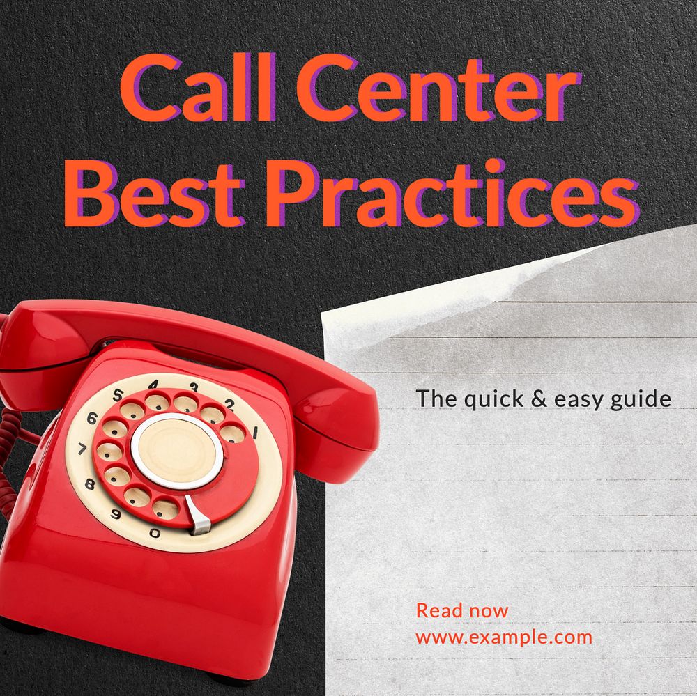 Call center Instagram post template, editable text