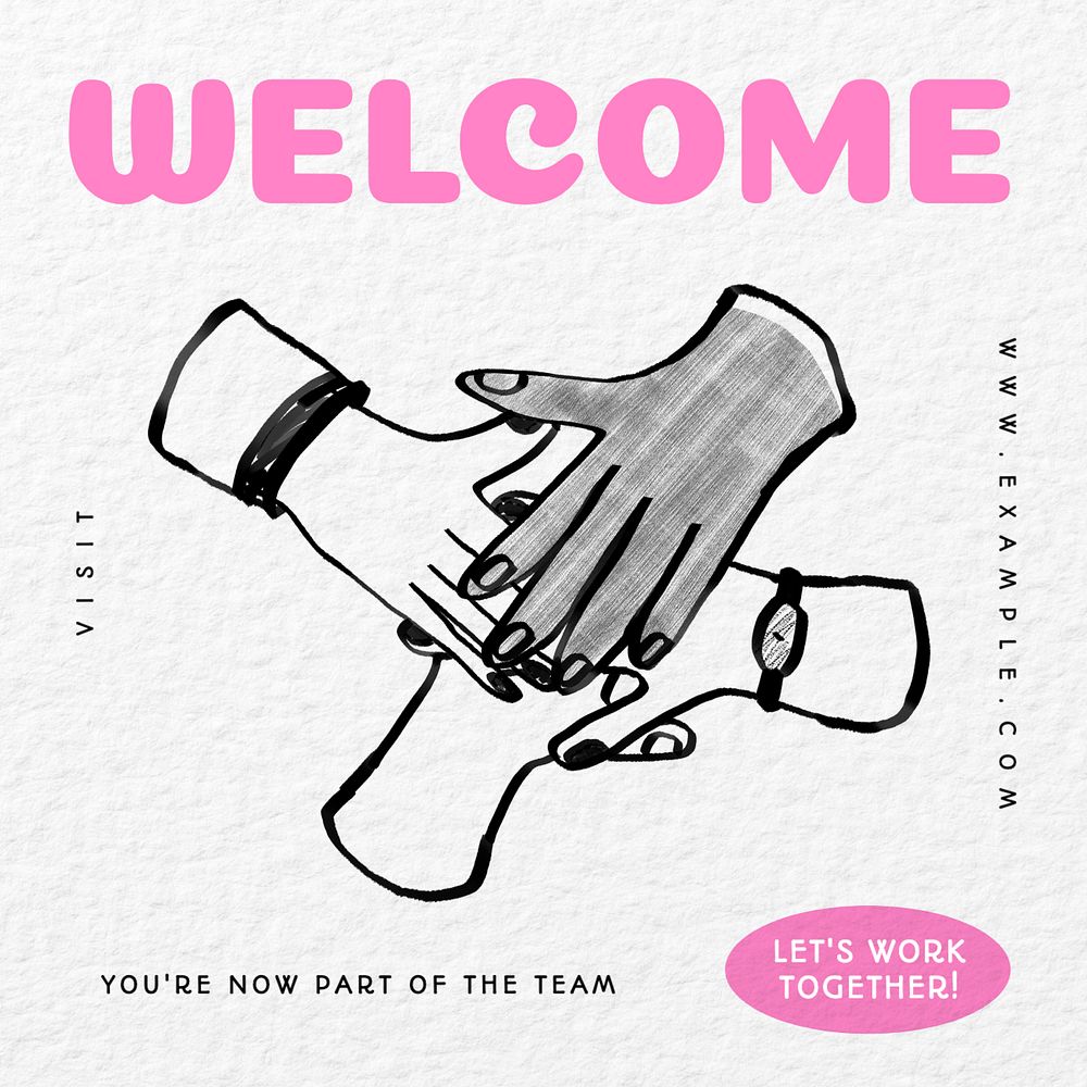 Team welcome Instagram post template, editable text