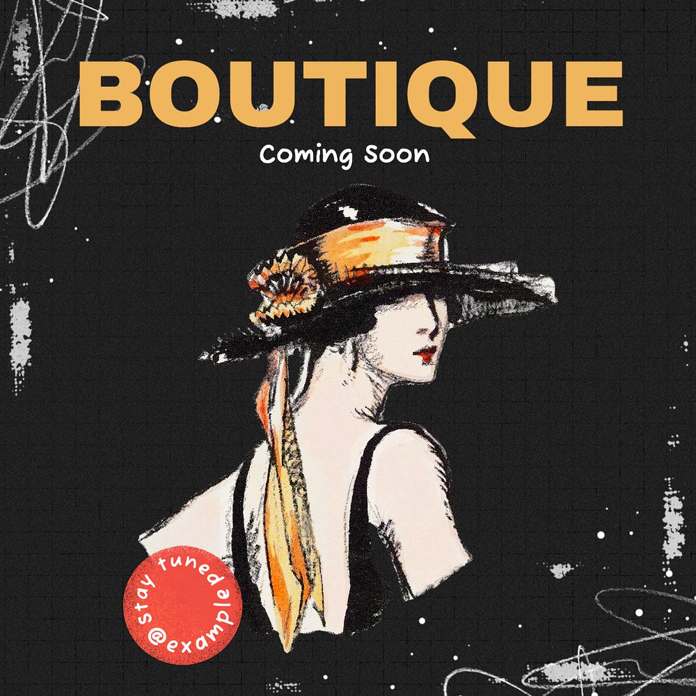 Boutique Instagram post template, editable text