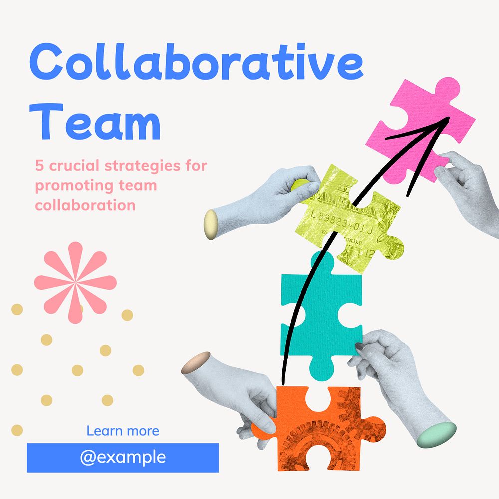 Team collaboration Instagram post template, editable text