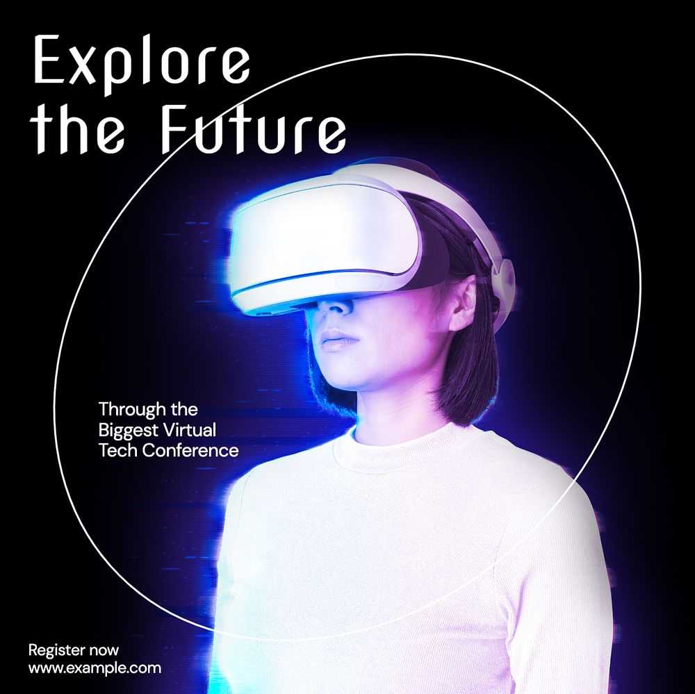 Explore the future Instagram post template, editable text