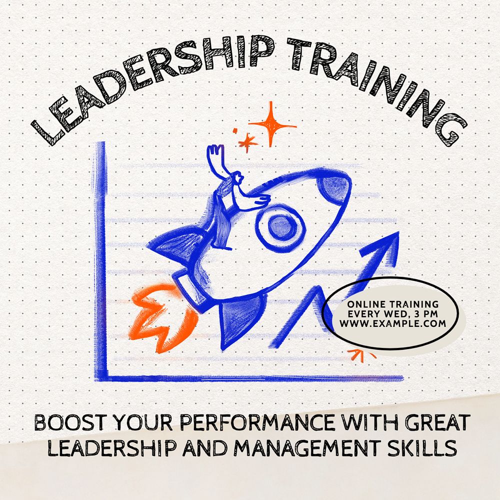 Leadership training Instagram post template, editable text