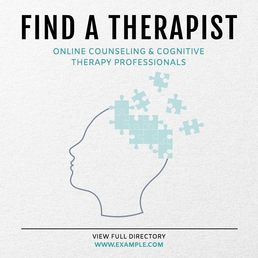 Find a therapist Instagram post template, editable text