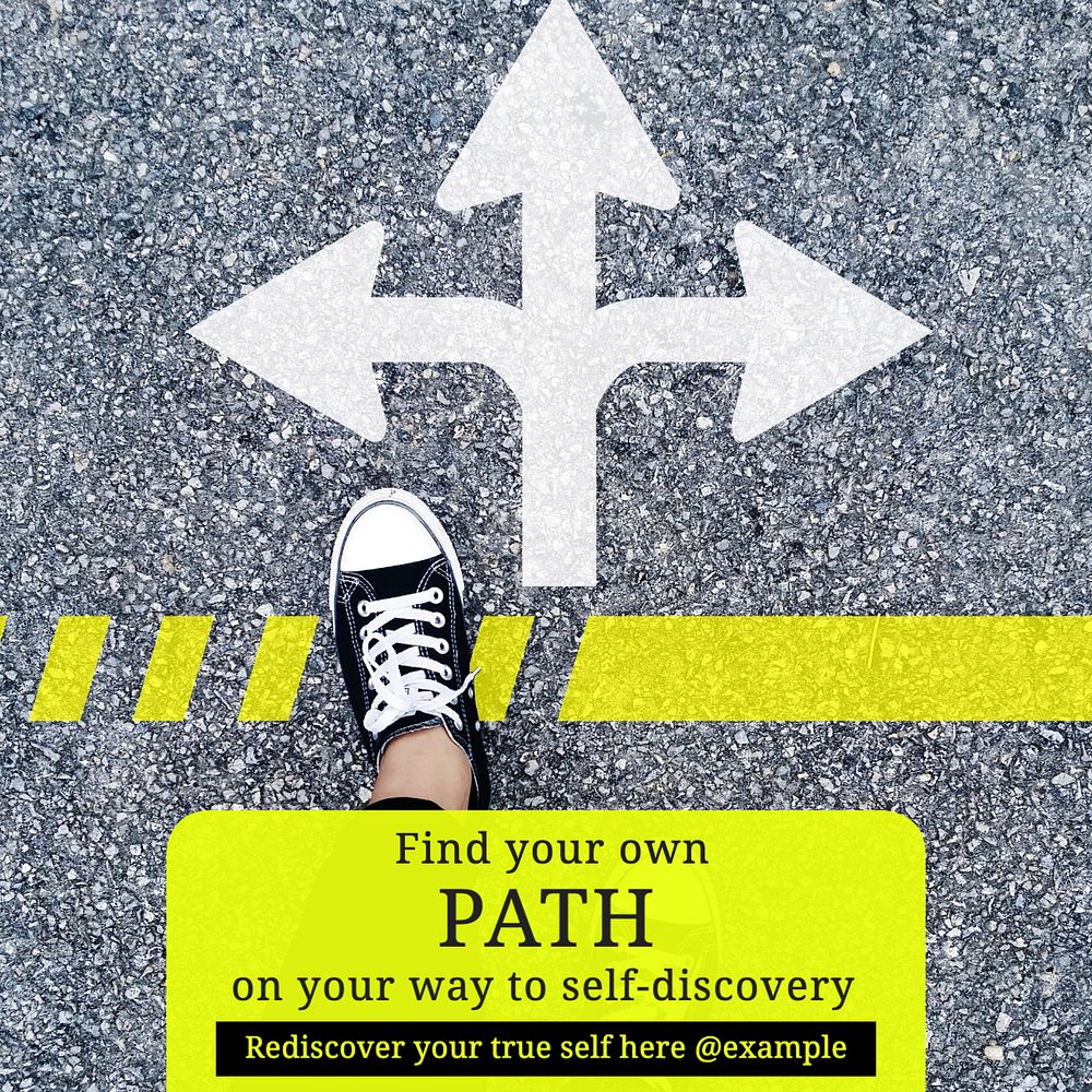 Self discovery nature Instagram post template, editable text