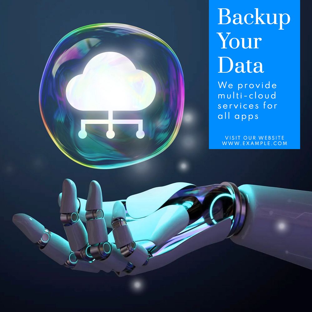 Backup your data Instagram post template, editable text