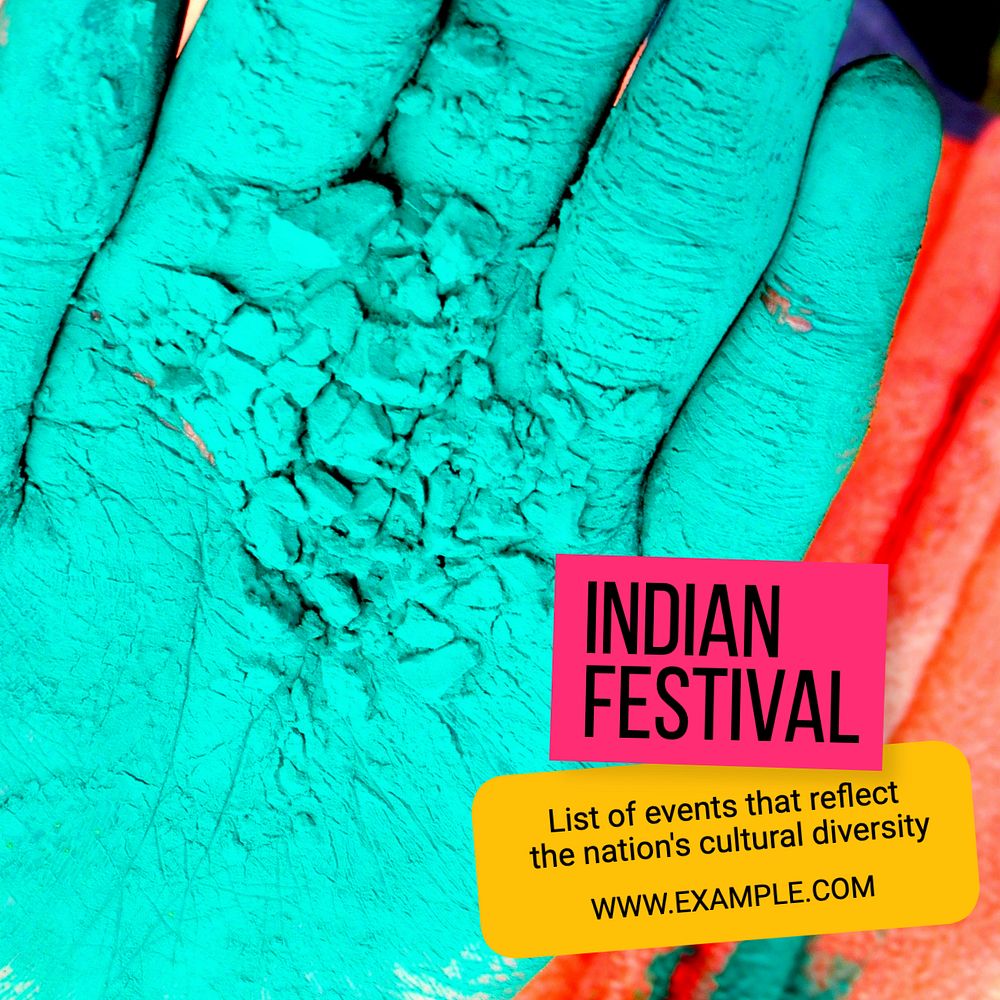 Indian festival Instagram post template, editable text