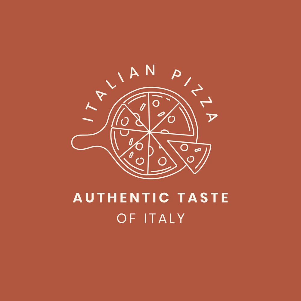 Italian pizza logo template, editable text