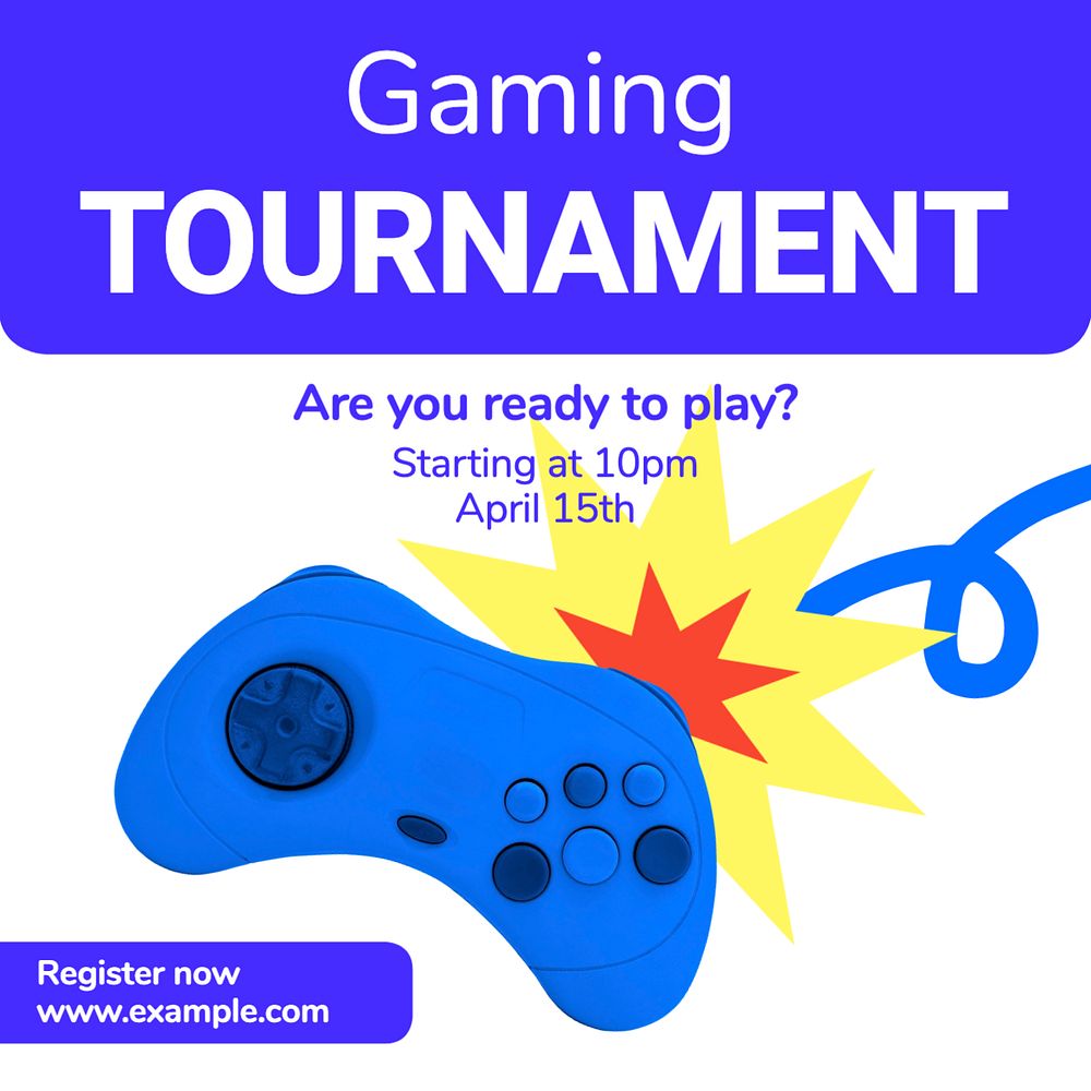 Tournament Instagram post template, editable text