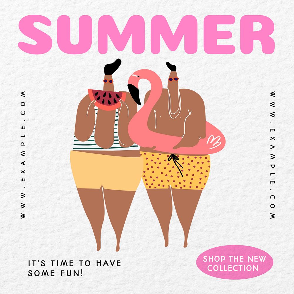 Summer collection Instagram post template, editable text