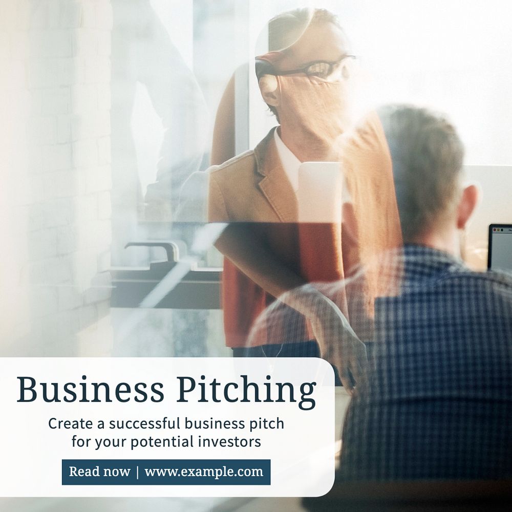 Business pitching Instagram post template, editable text