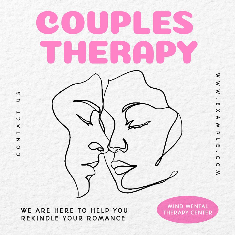 Couple therapy Instagram post template, editable text