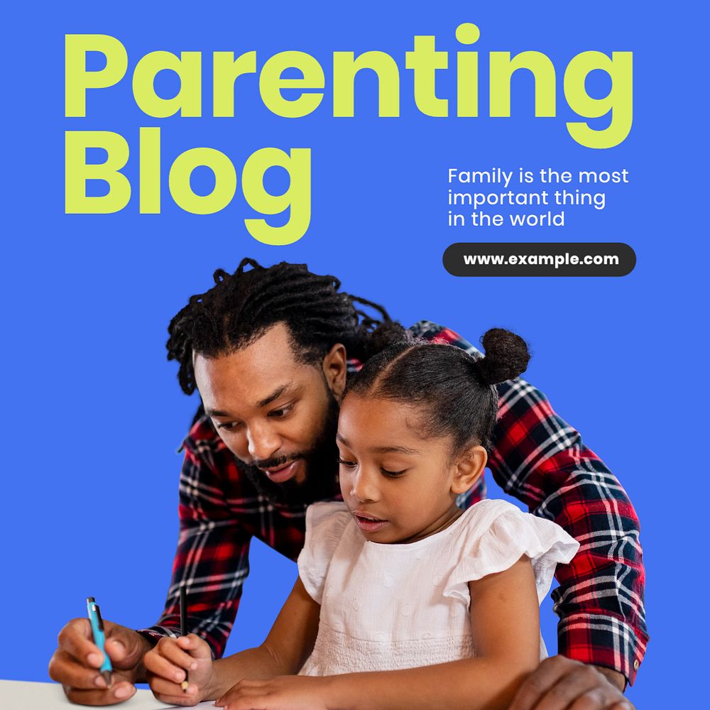 Parenting blog Instagram post template, editable text