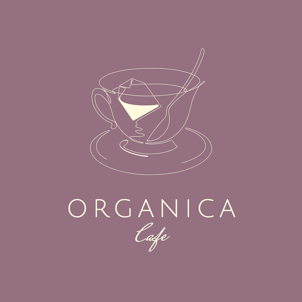 Cafe logo template, editable text