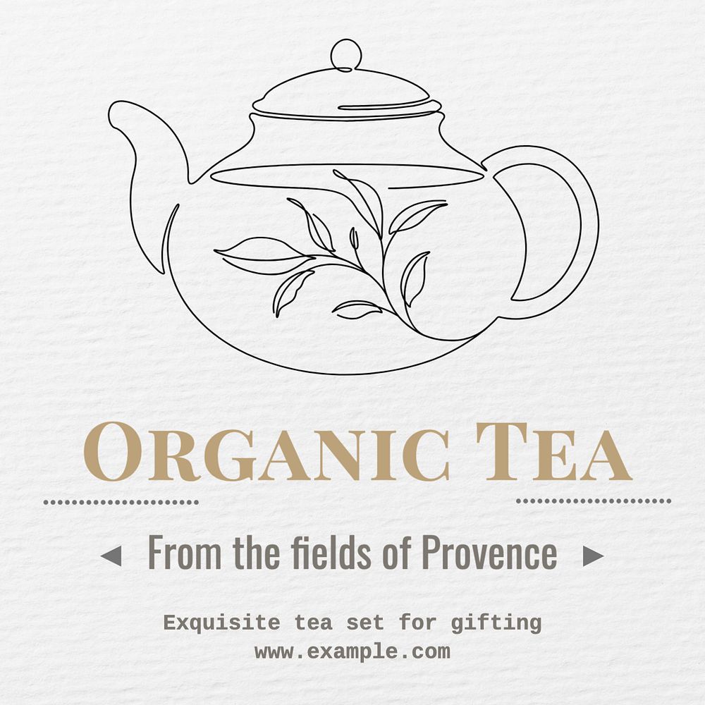 Organic tea Instagram post template, editable text