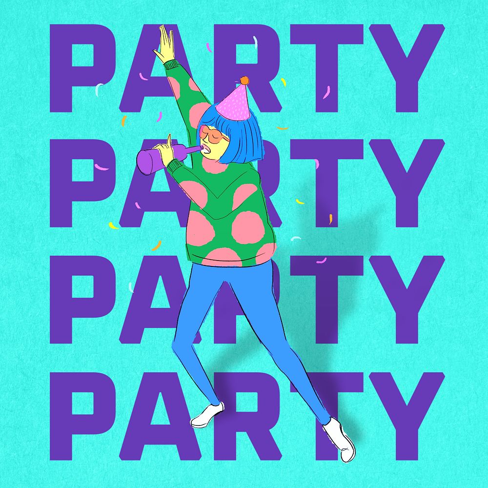 Party Instagram post template, editable text