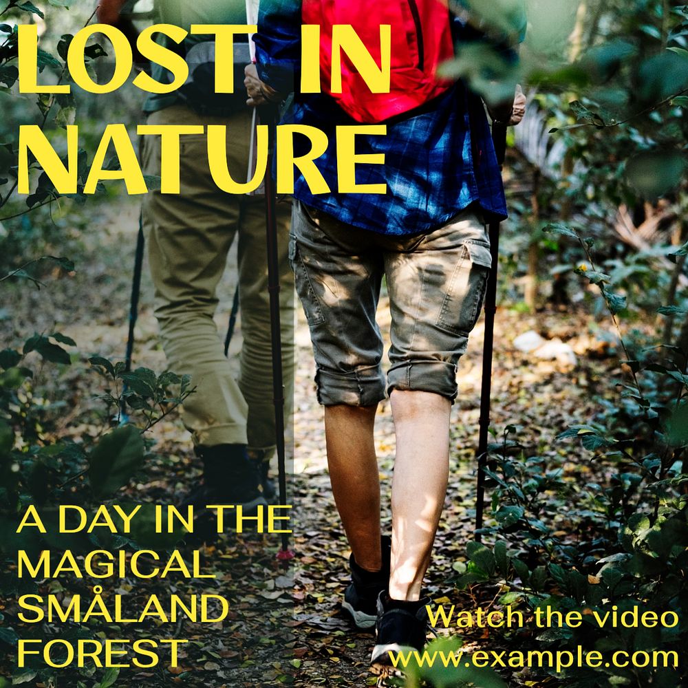 Nature vlog Instagram post template, editable text