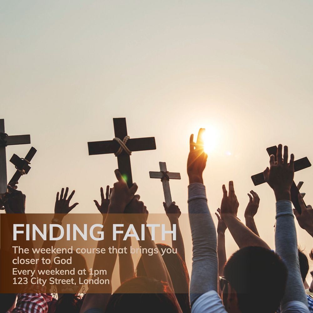 Finding faith Instagram post template, editable text