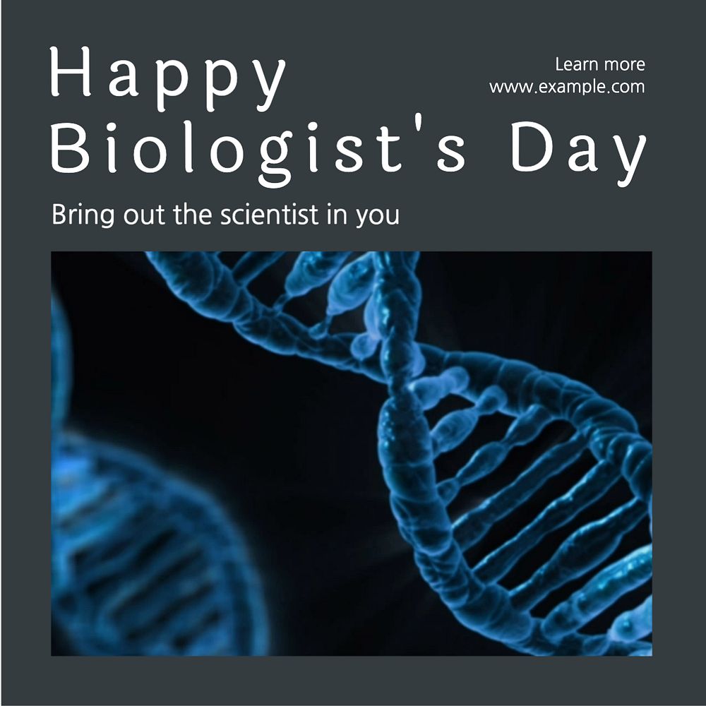 Happy biologist's day Instagram post template, editable text