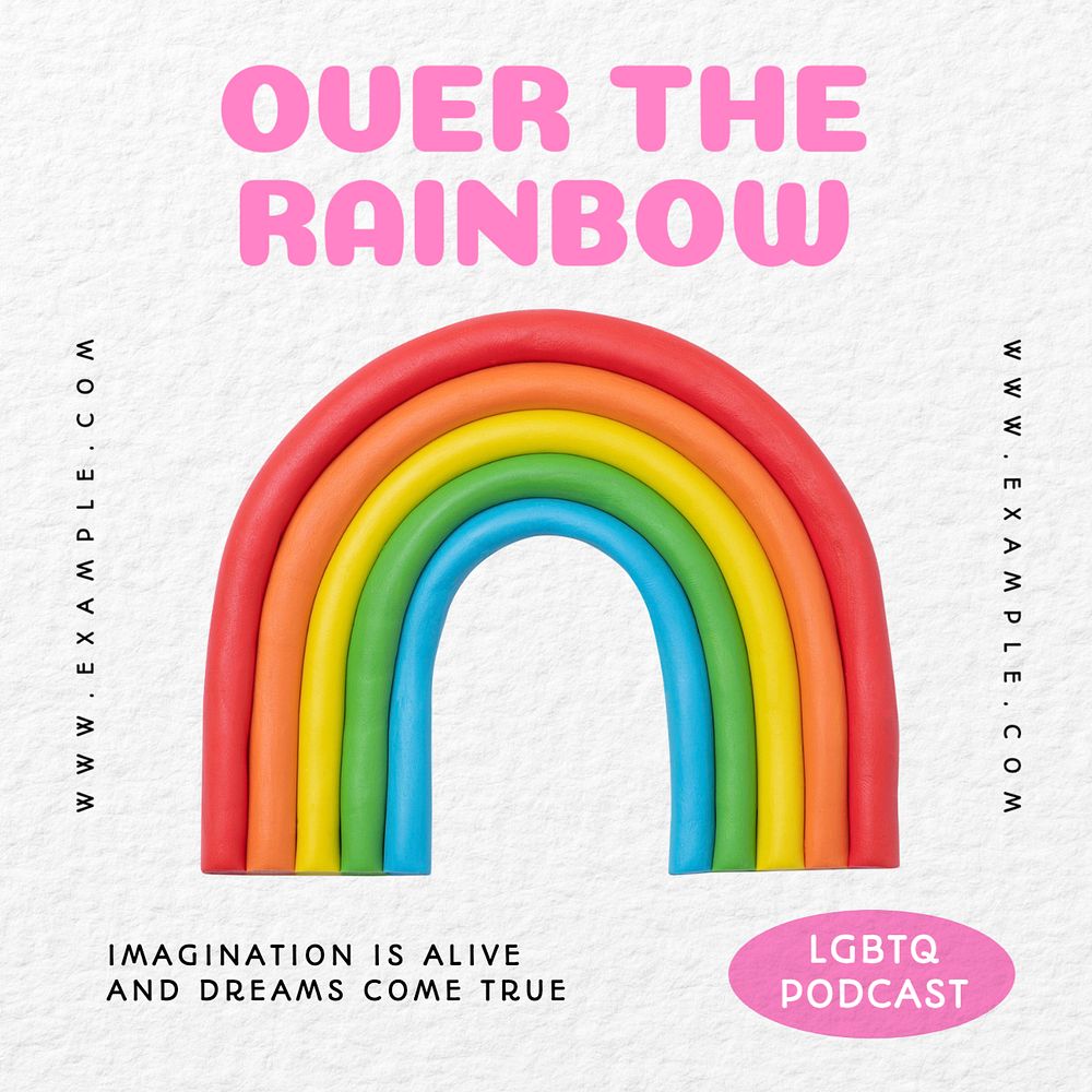 LGBTQ podcast Instagram post template, editable text