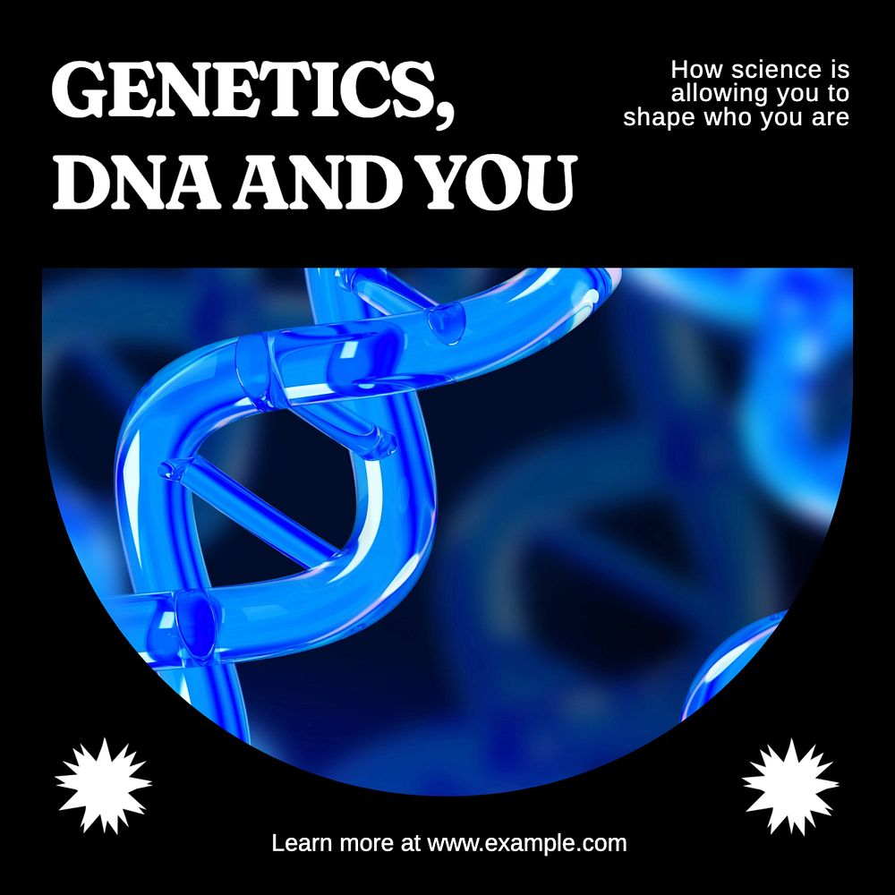 DNA test Instagram post template, editable text