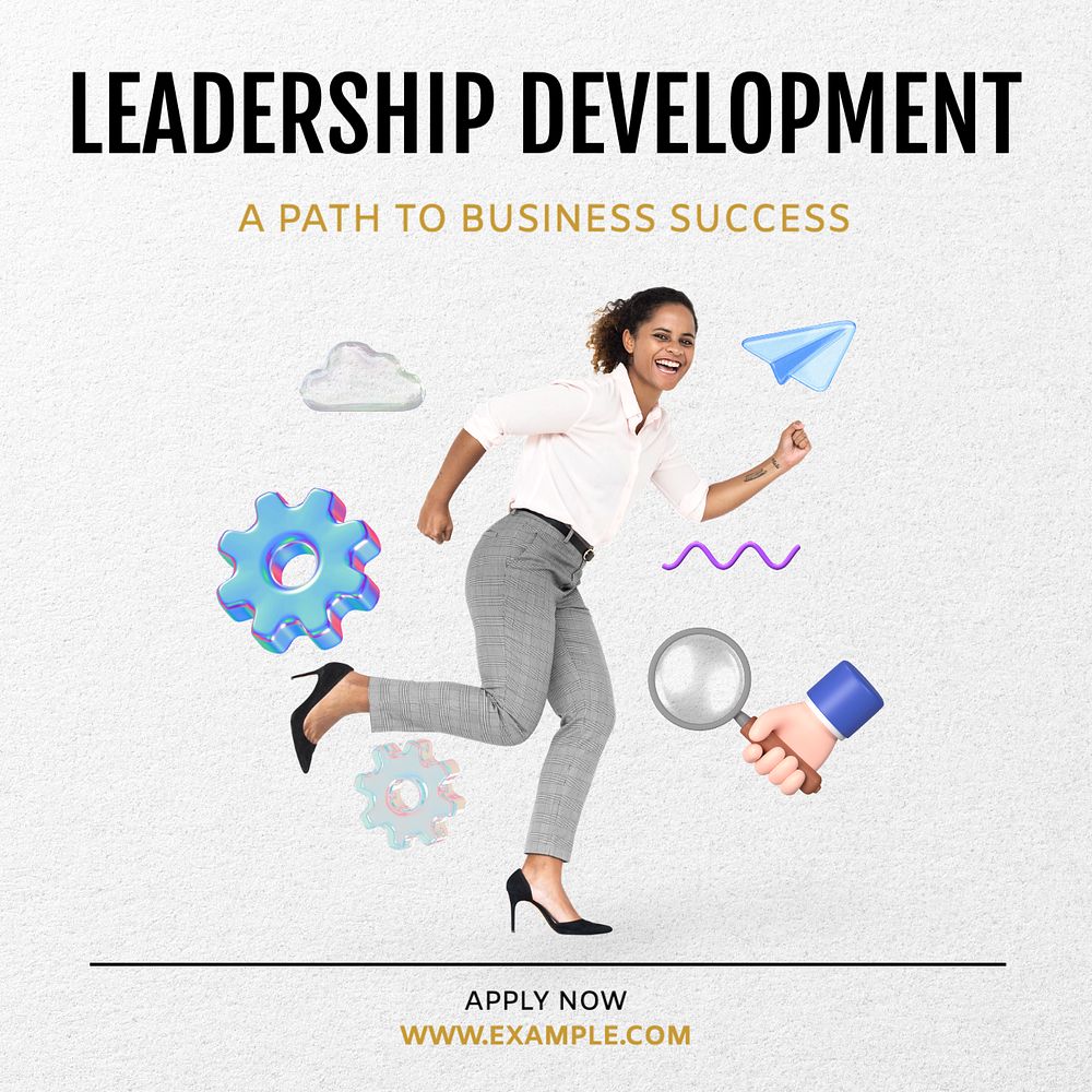Leadership development Instagram post template, editable text