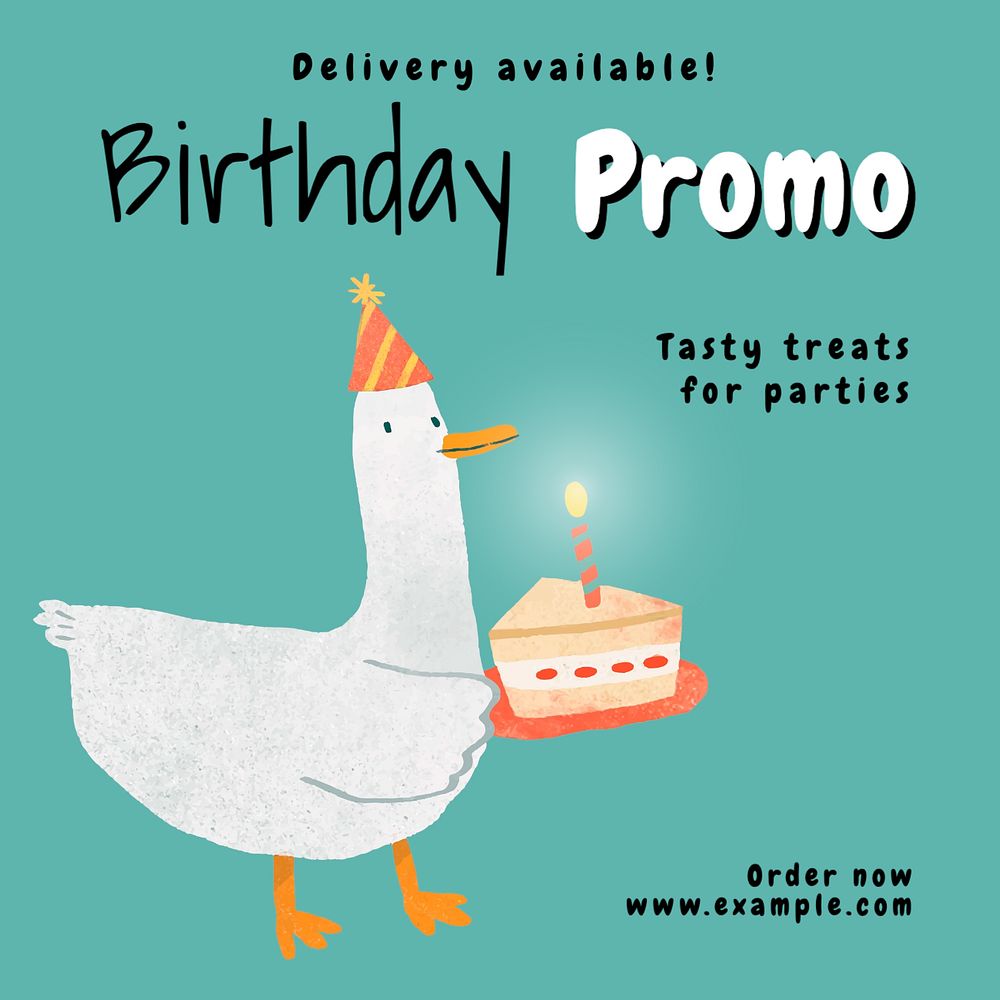 Birthday promo Instagram post template, editable text