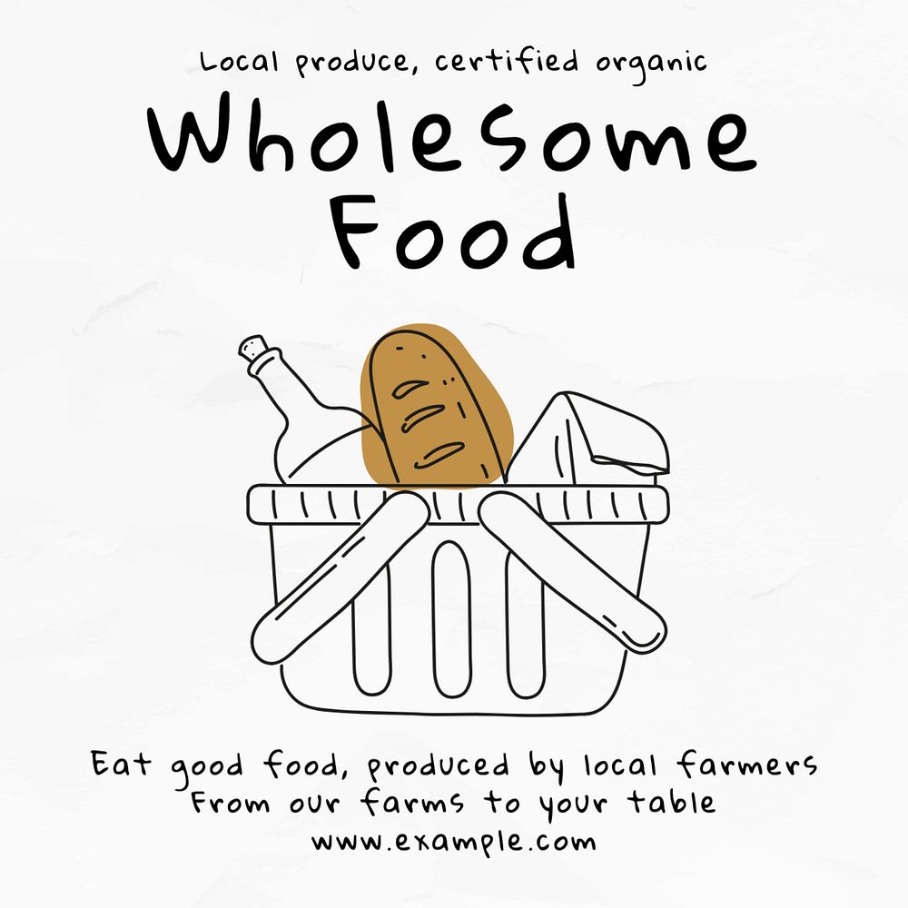 Wholesome food Instagram post template, editable text