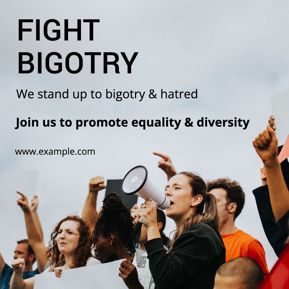 Equality & diversity Instagram post template, editable text