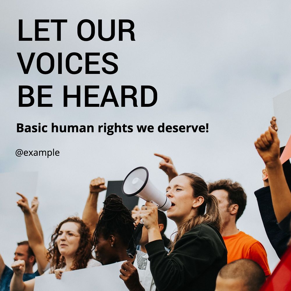 Human rights Instagram post template, editable text