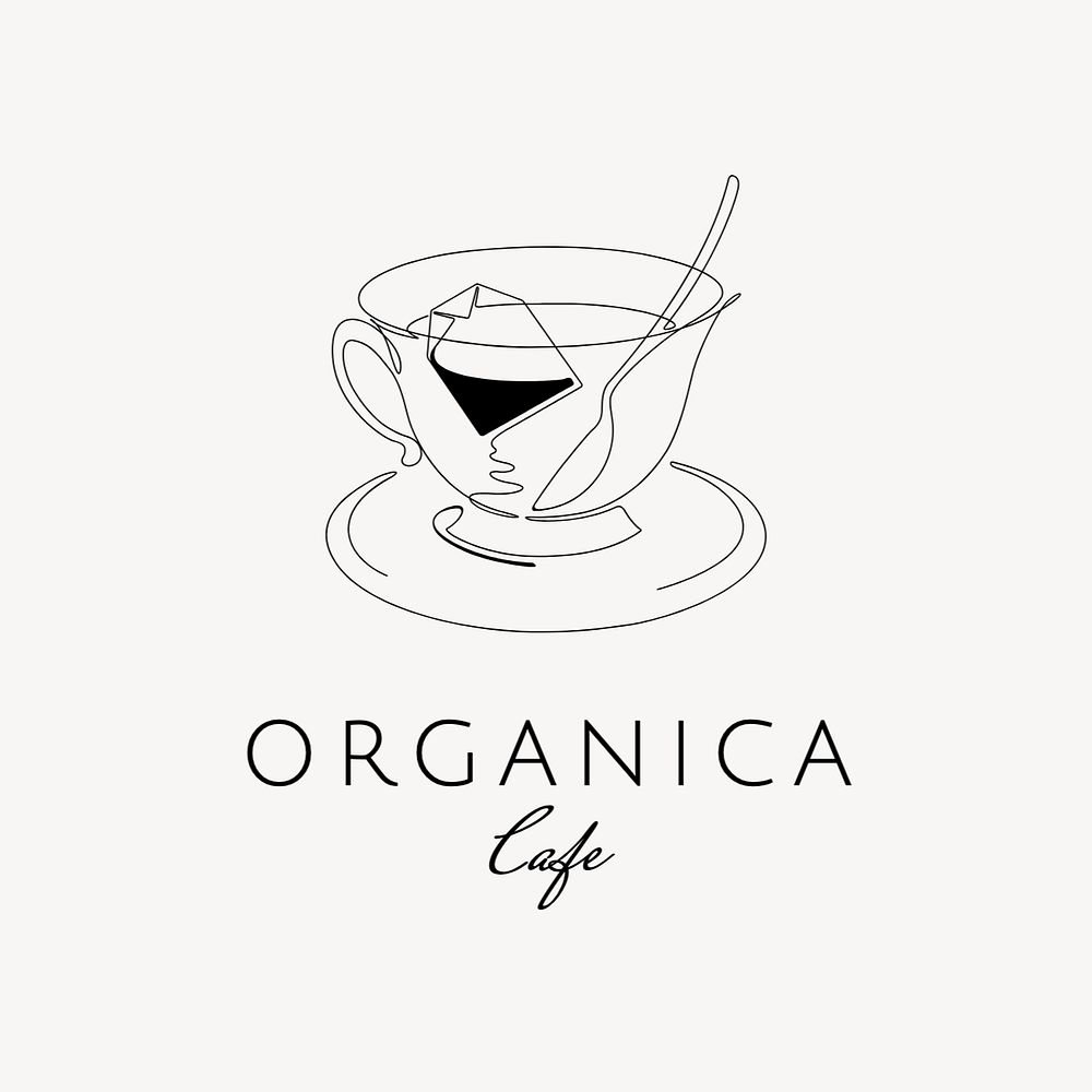 Cafe logo template, editable text