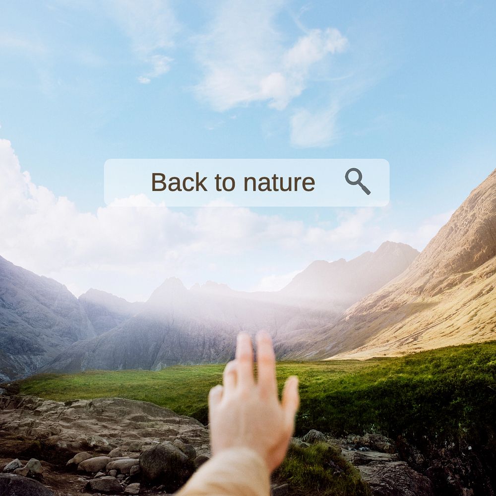 Back to nature Instagram post template, editable text