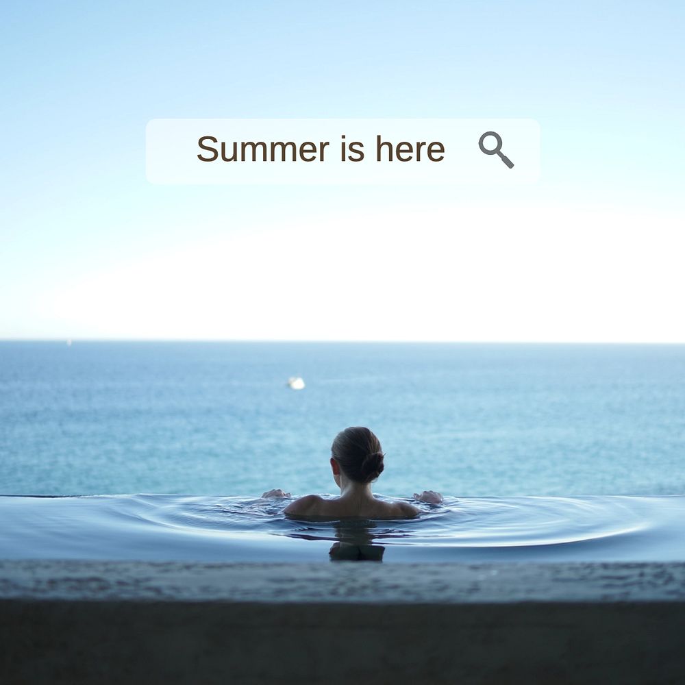 Summer travel Instagram post template, editable text
