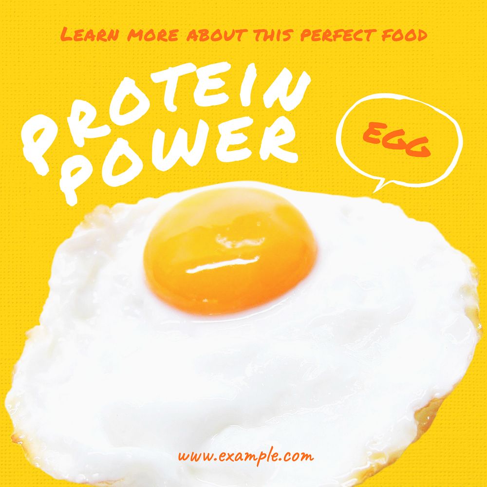 Egg protein Instagram post template, editable text