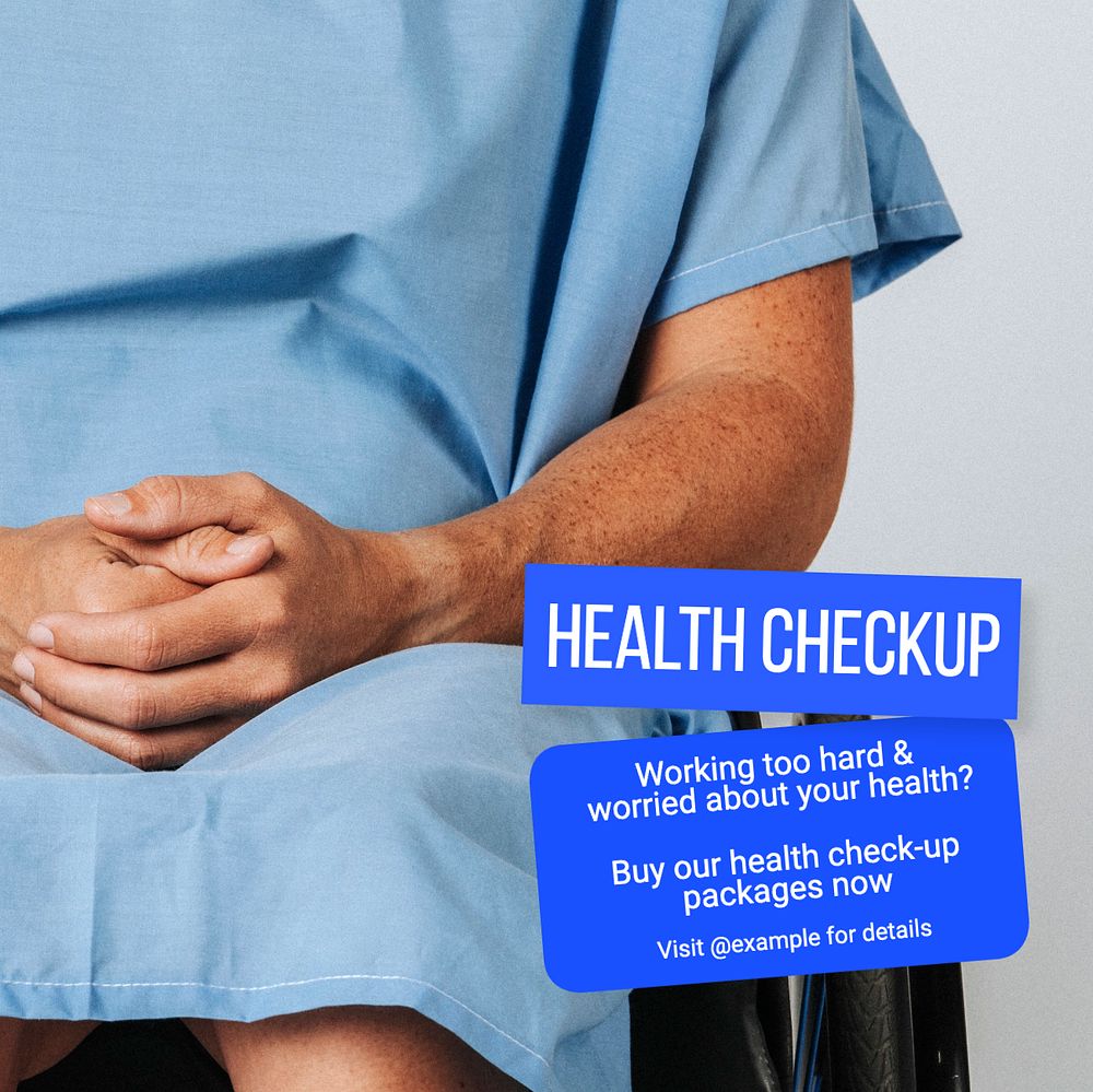 Health checkup Instagram post template, editable text