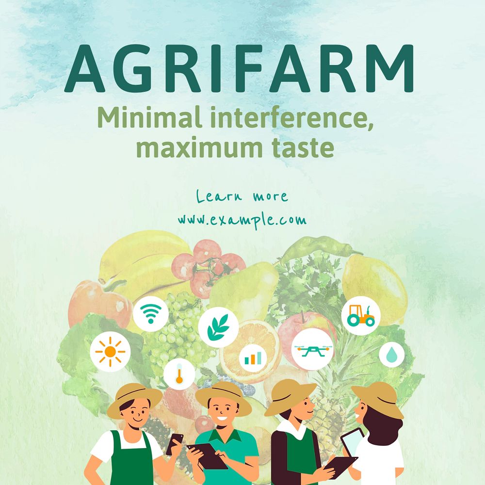 Agrifarm Instagram post template, editable text